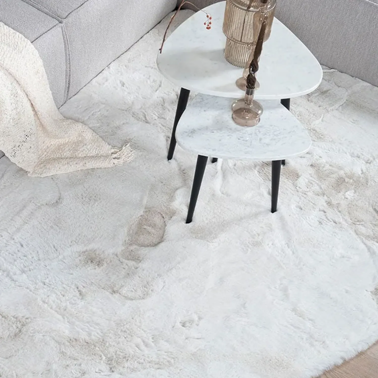Decor 88 Vloerkleden|Suave vloerkleed rond ivoor 160cm x 160cm