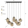 Kalfort Hanglampen|Glazen Hanglamp|Sully 7-lichts Hanglamp Smoke bruin glas