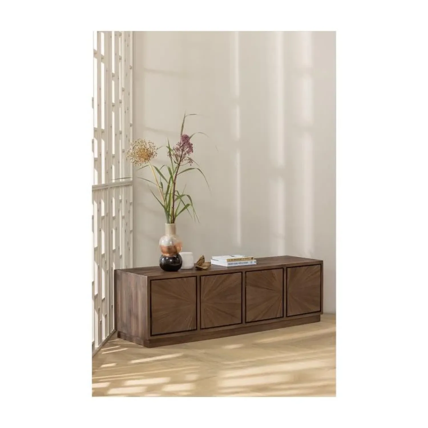 WOOOD Industriele Kasten|Tv Meubels|Sun Tv Meubel Teak Bruin 150cm