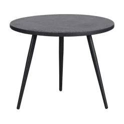 WOOOD Bijzettafels|Suze Bijzettafel rond set van 2 Hout/Metaal Zwart