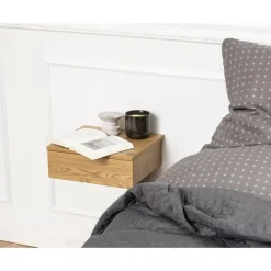 Nordhavn Nachtkastjes|Industriele Kasten|Svea zwevend Nachtkastje 1 lade Naturel 37cm