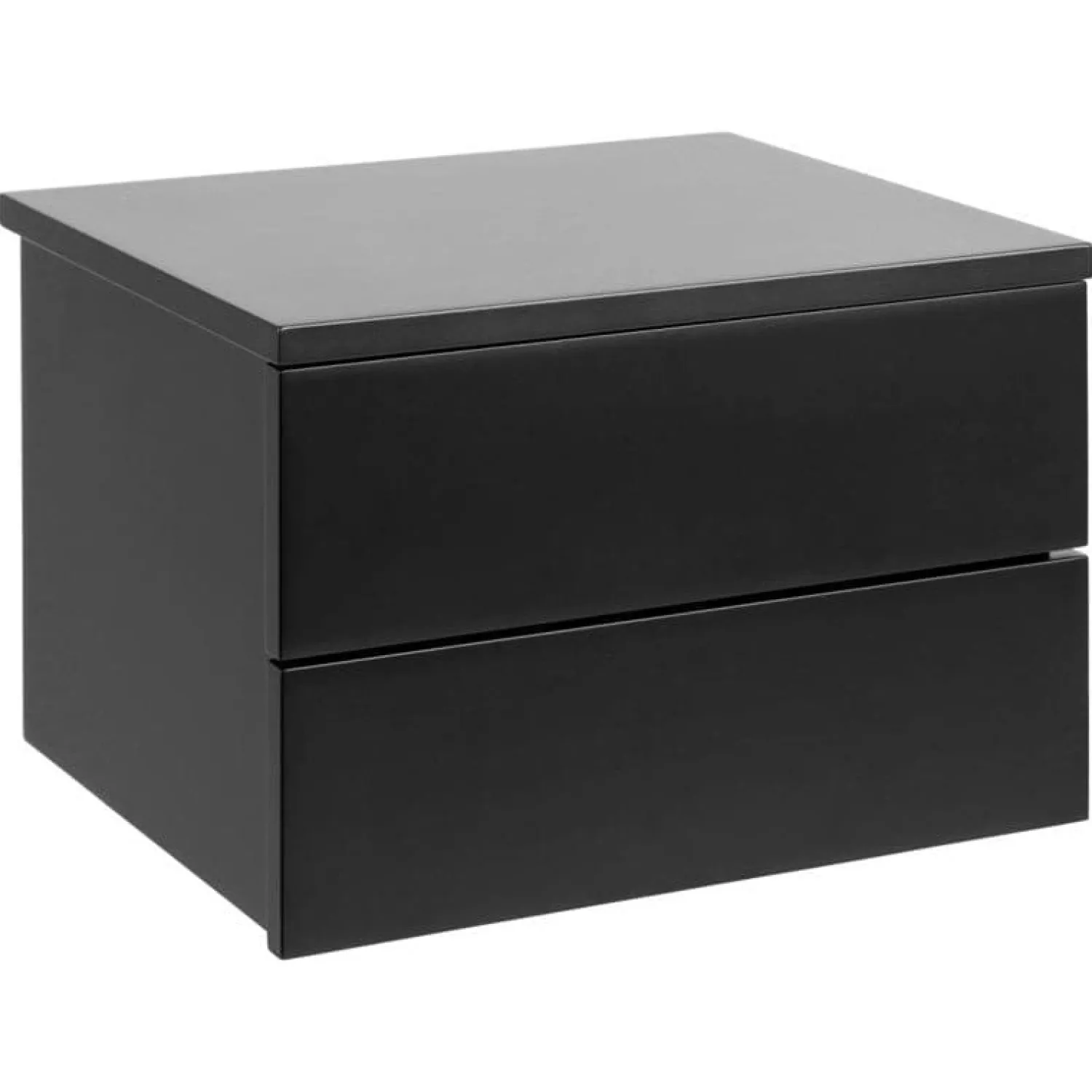 Nordhavn Nachtkastjes|Industriele Kasten|Svea zwevend Nachtkastje 2 lade Zwart 37cm