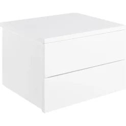 Nordhavn Nachtkastjes|Industriele Kasten|Svea zwevend Nachtkastje Wit 2 lade 37cm