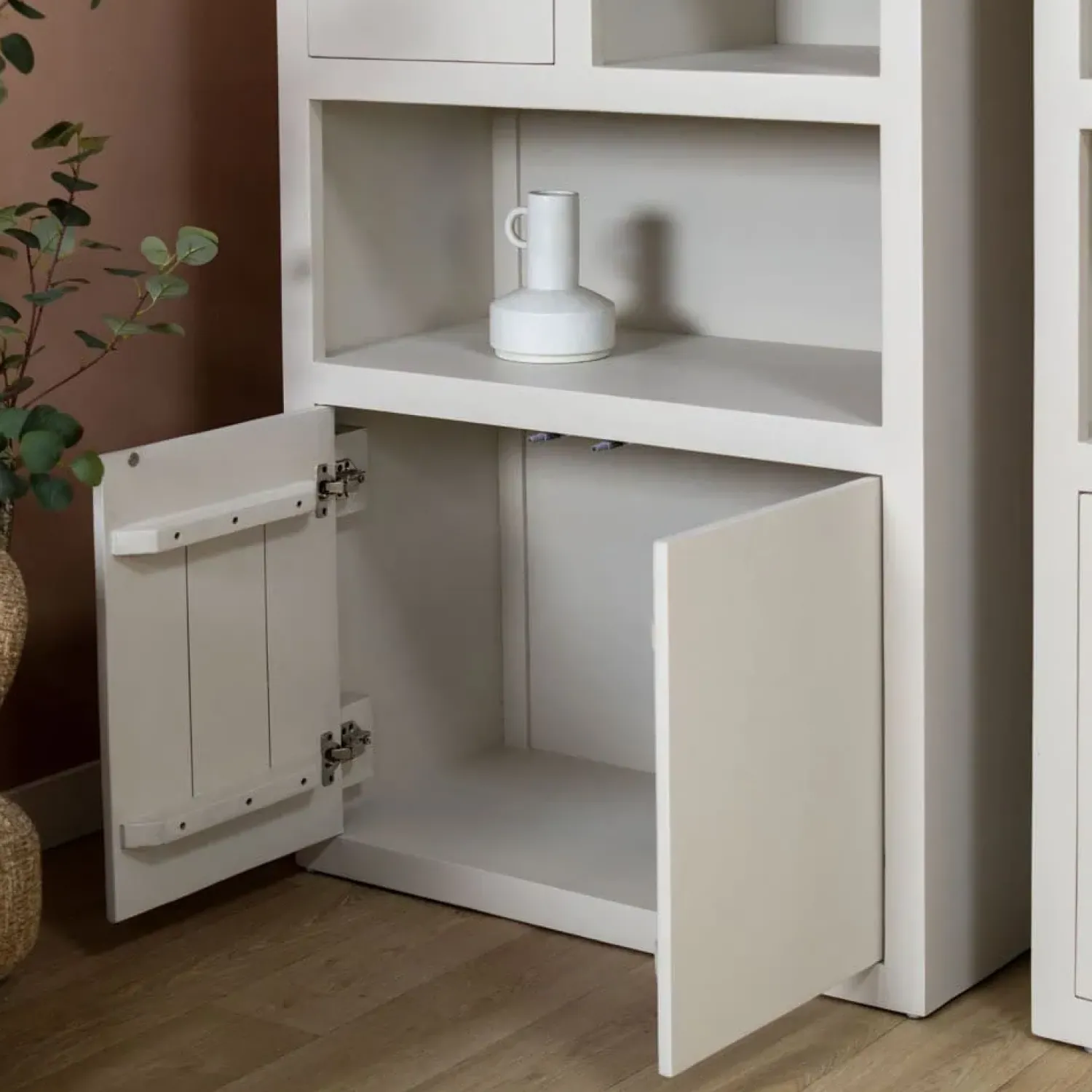 Vane Living Boekenkasten|Industriele Kasten|Sven Boekenkast 1 deur zand 90cm