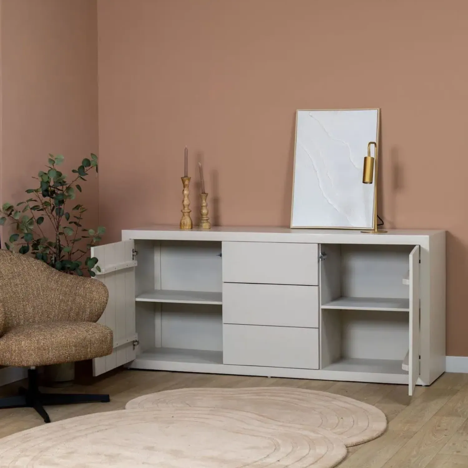Vane Living Dressoirs|Industriele Kasten|Sven Dressoir zand 180cm