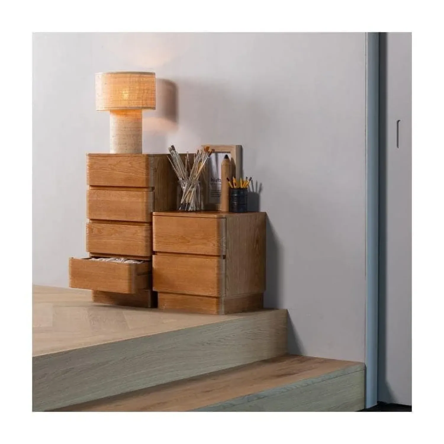 WOOOD Tafellampen|Syro 1-lichts Tafellamp Raffia 28cm