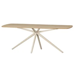 WOOOD Eettafels|Tablo Eettafel eiken Deens ovaal Naturel met zand poot 220 cm