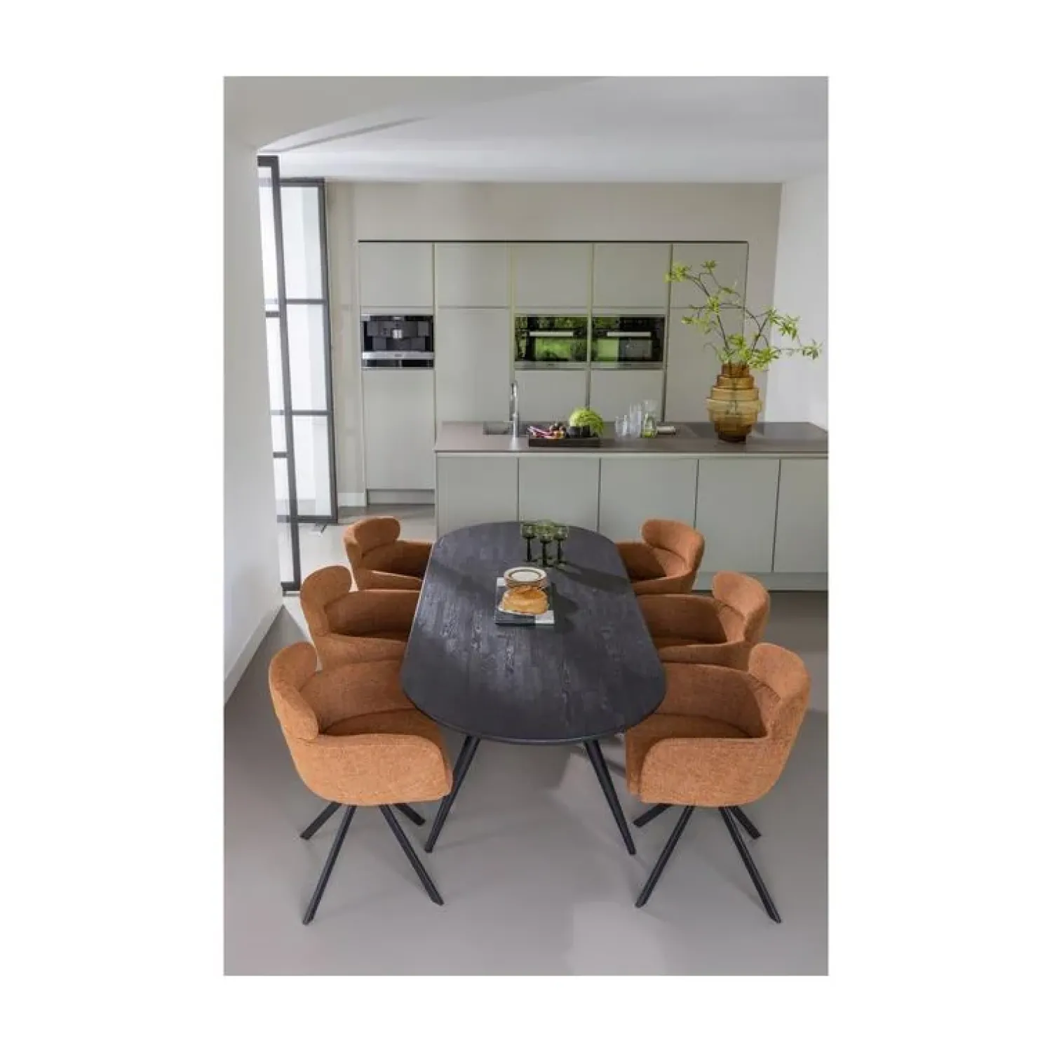 WOOOD Eettafels|Tablo Eettafel ovaal VL Eikenhout mystic brown 220cm