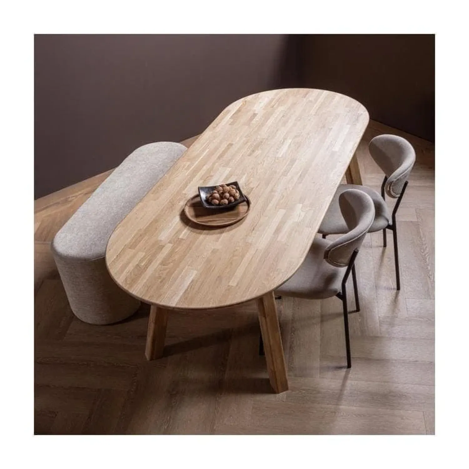 WOOOD Eettafels|Tablo Eettafel ovaal VL Eikenhout naturel 220cm