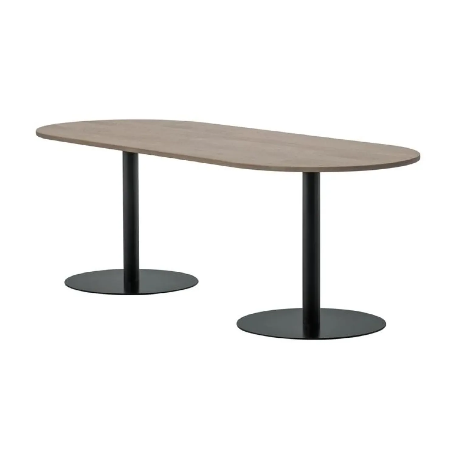 WOOOD Eettafels|Tablo Eettafel ovaal VL Eikenhout pebble grey/zwart 220cm