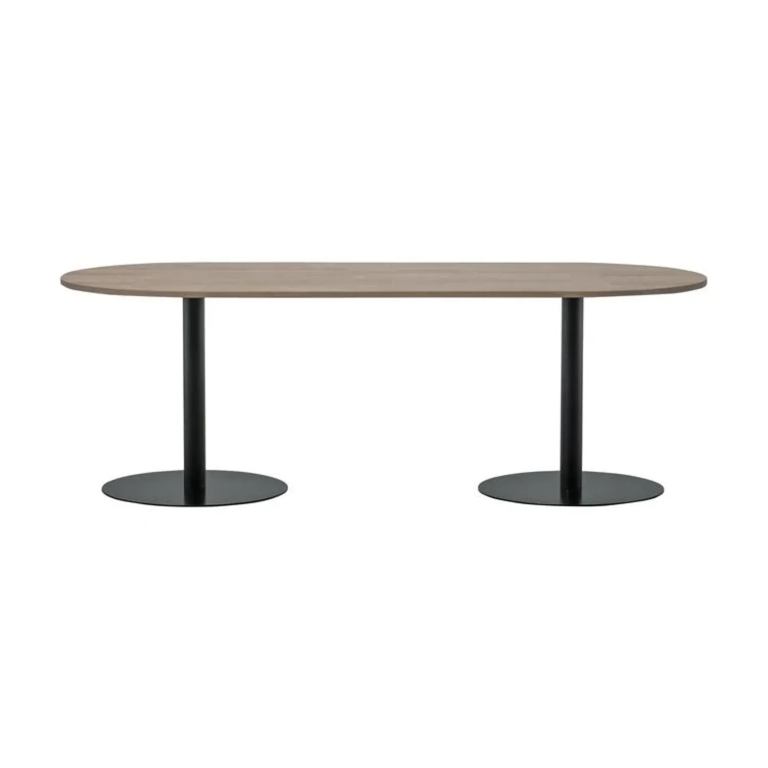 WOOOD Eettafels|Tablo Eettafel ovaal VL Eikenhout pebble grey/zwart 220cm