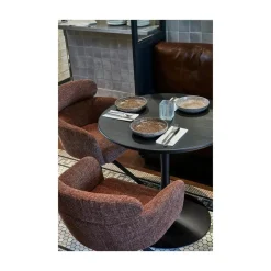 WOOOD Eettafels|Tablo Eettafel rond VL Eikenhout zwart 80cm