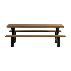 WOOOD Tuintafels|Tablo Picknicktafel Ayoushout met zwarte poot