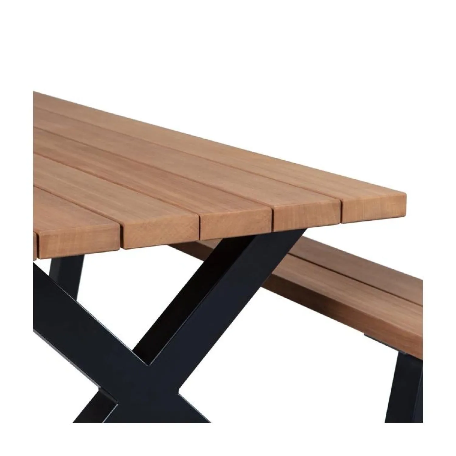 WOOOD Tuintafels|Tablo Picknicktafel Ayoushout met zwarte poot