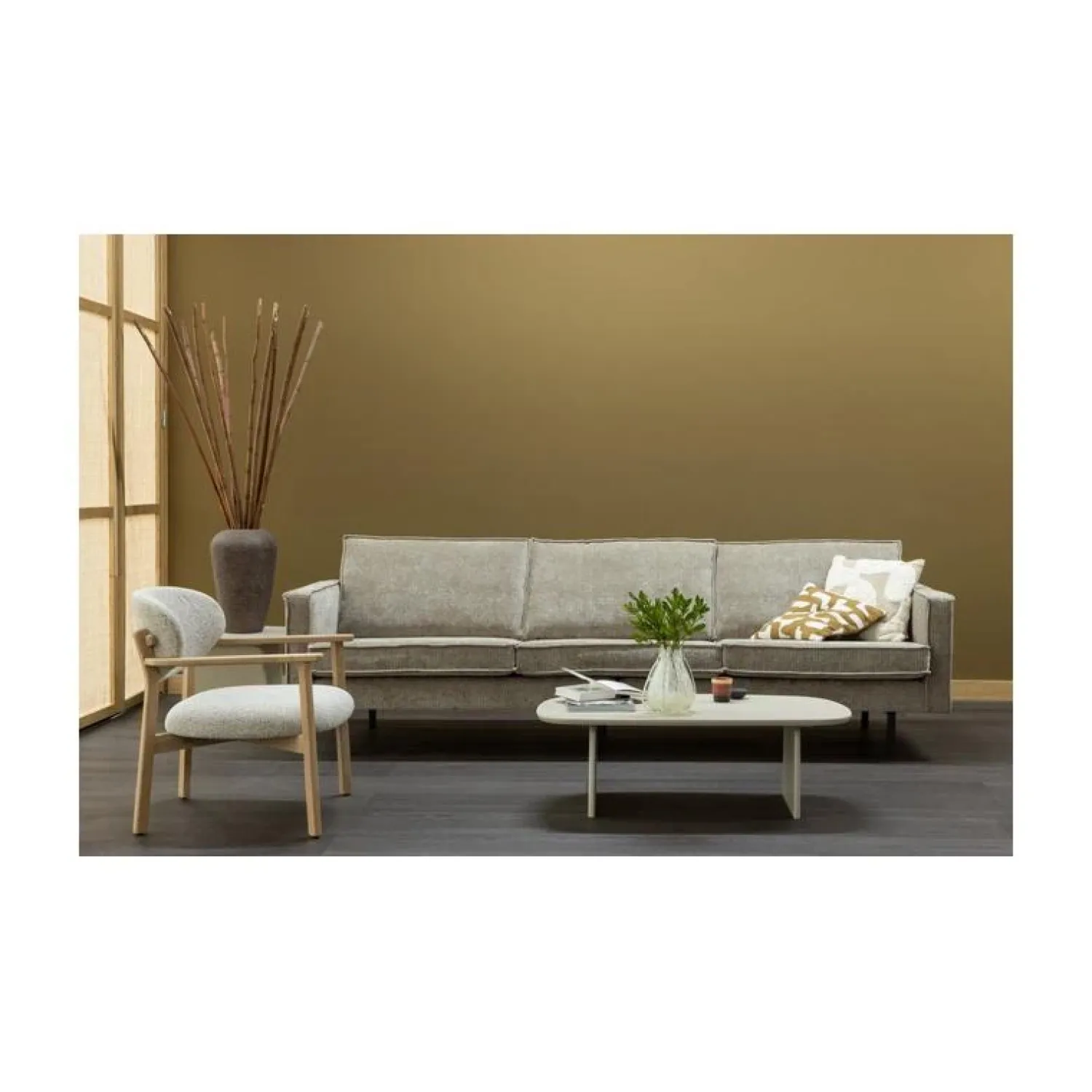 WOOOD Salontafels|Tablo Salontafel organisch Eikenhout dakargrau 110cm