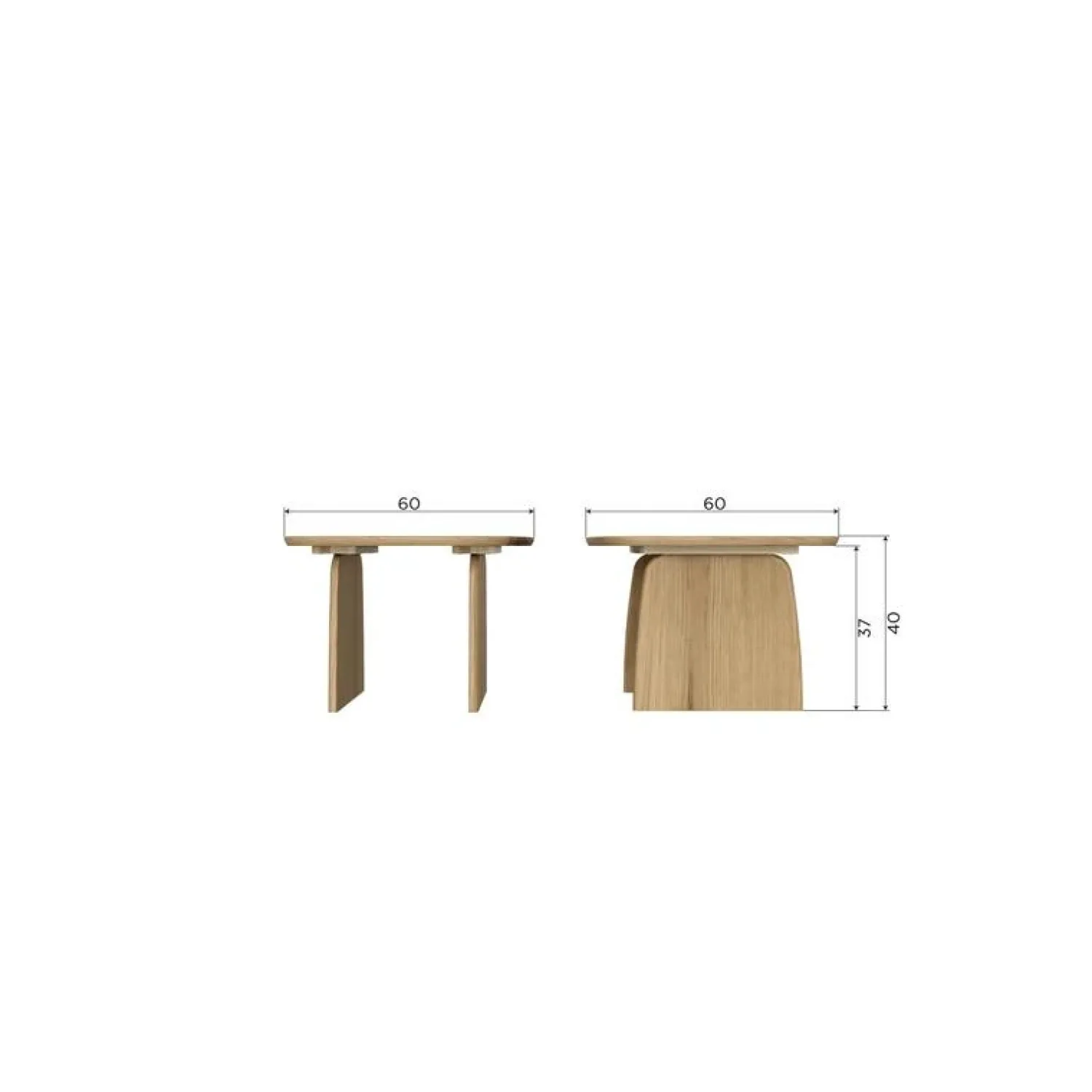 WOOOD Salontafels|Tablo Salontafel organisch Eikenhout mystic brown 60cm