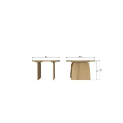 WOOOD Salontafels|Tablo Salontafel organisch Eikenhout naturel 60cm