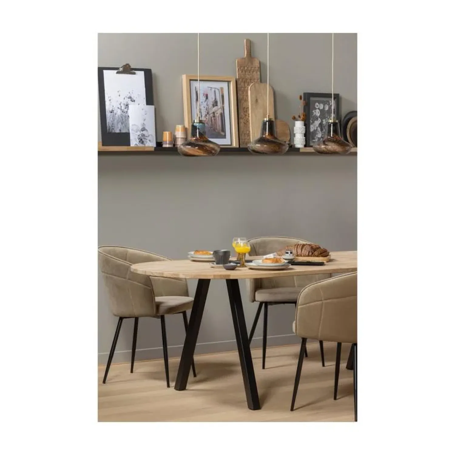 WOOOD Tafelbladen|Tablo Tafelblad Ovaal Eiken Onbehandeld 220cm