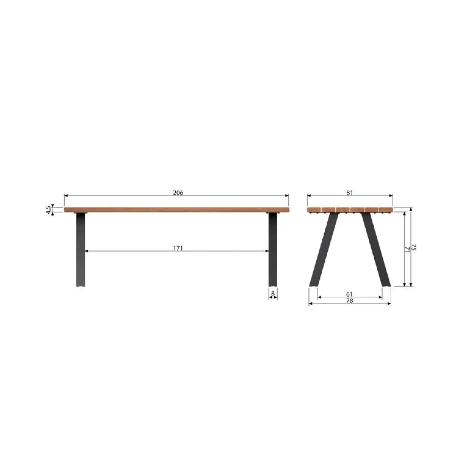 WOOOD Tuintafels|Tablo Tuintafel Ayoushout 210cm