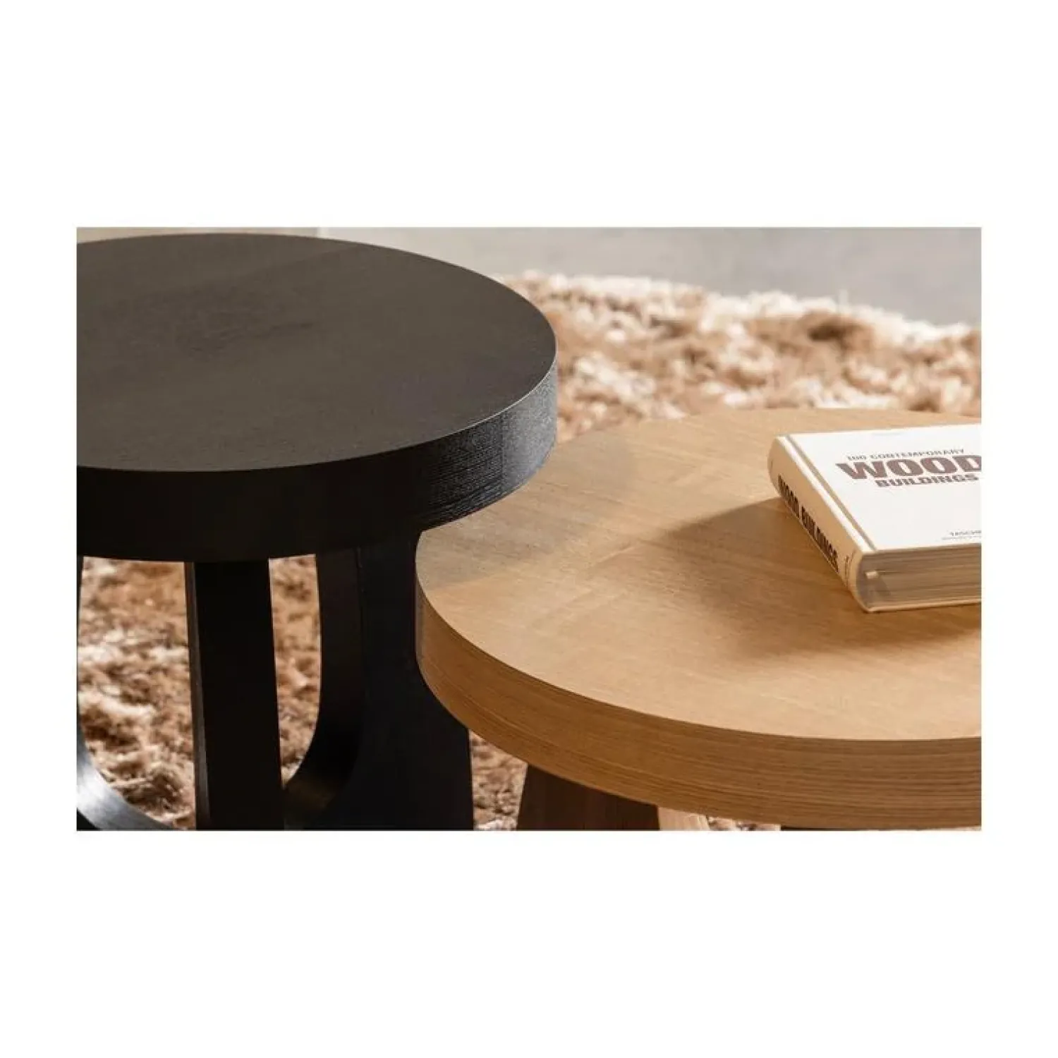 WOOOD Bijzettafels|Tala Bijzettafel MDF Rond Zwart 45cm