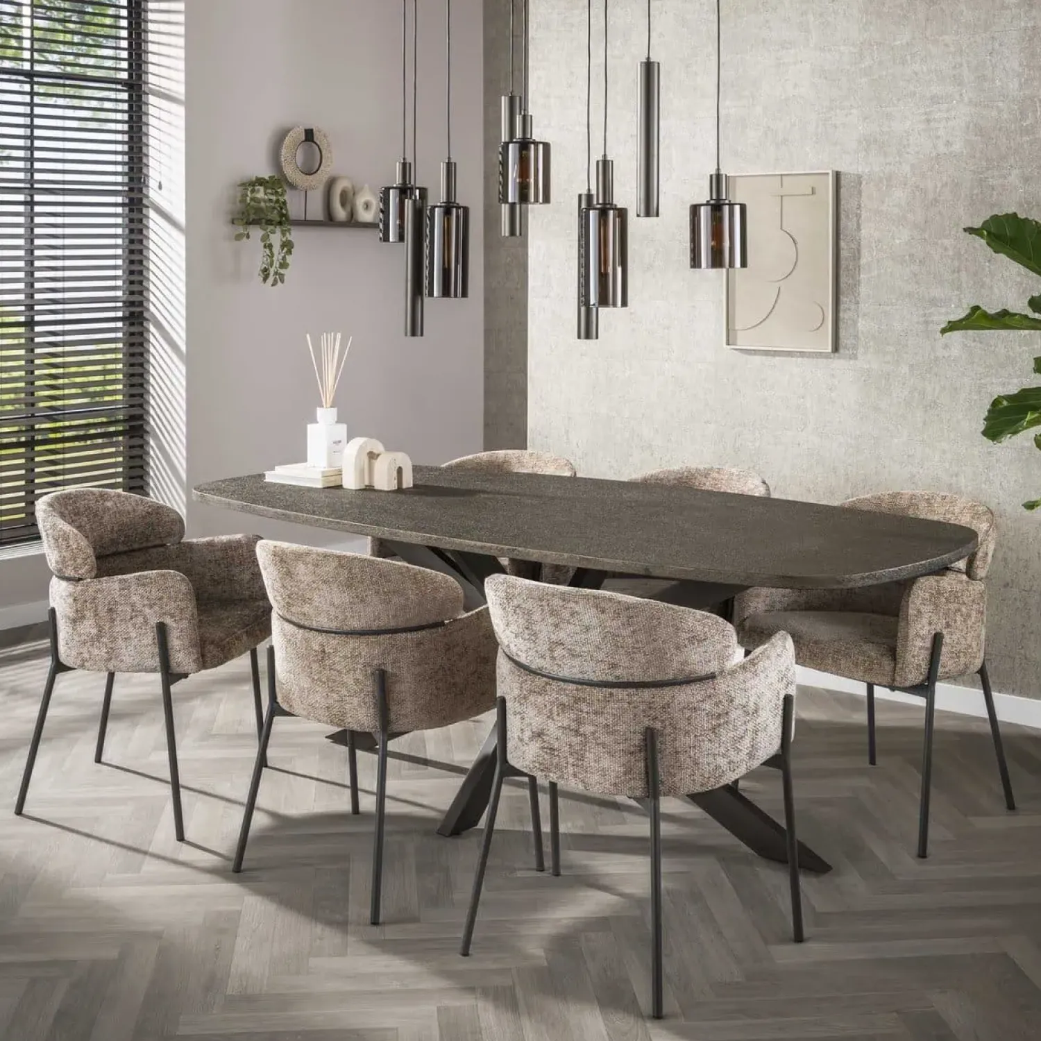Kalfort Eetkamerstoelen|Tanda Eetkamerstoel Hoven champagne