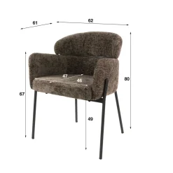 Kalfort Eetkamerstoelen|Tanda Eetkamerstoel Hoven taupe