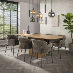 Kalfort Eetkamerstoelen|Tanda Eetkamerstoel Hoven taupe