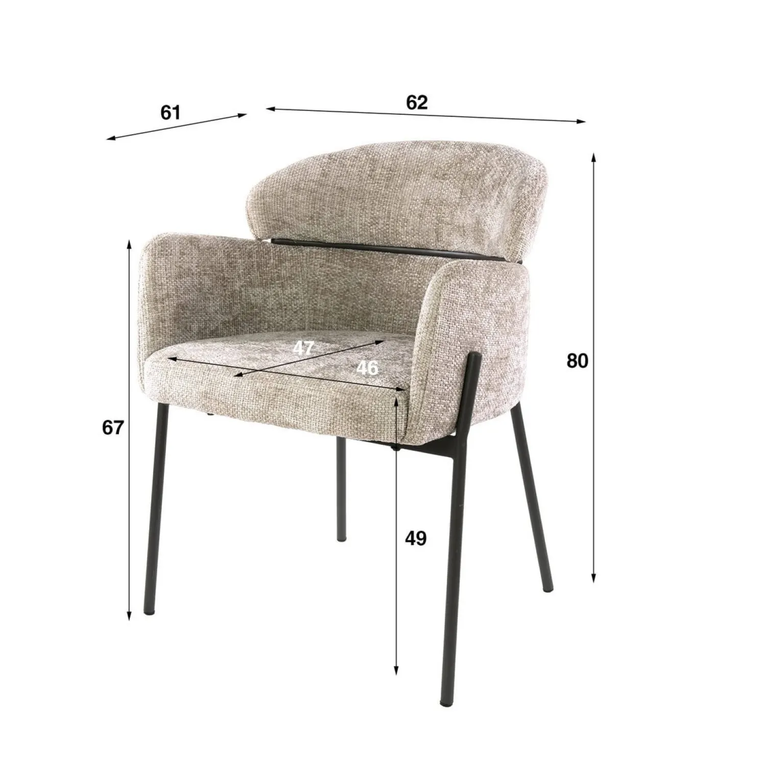 Kalfort Eetkamerstoelen|Tanda Eetkamerstoel Hoven Zand