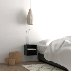 Nordhavn Nachtkastjes|Industriele Kasten|Temari Nachtkastje Zwart Metaal 30cm