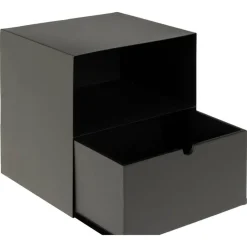 Nordhavn Nachtkastjes|Industriele Kasten|Temari Nachtkastje Zwart Metaal 30cm