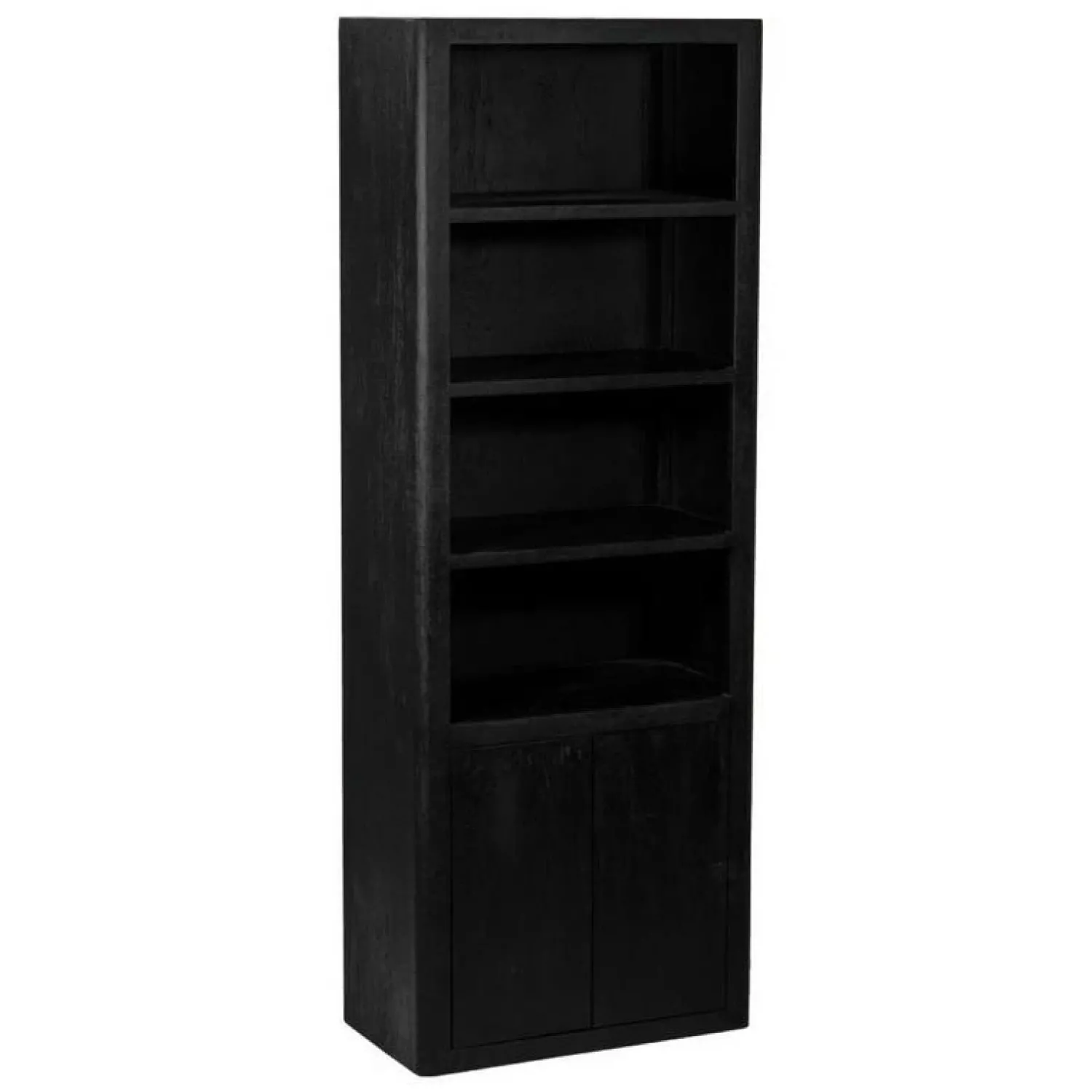 Tower living Wandkasten|Vakkenkasten|Tenna Boekenkast Zwart mangohout 80cm