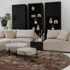 Tower living Wandkasten|Vakkenkasten|Tenna Boekenkast Zwart mangohout 80cm
