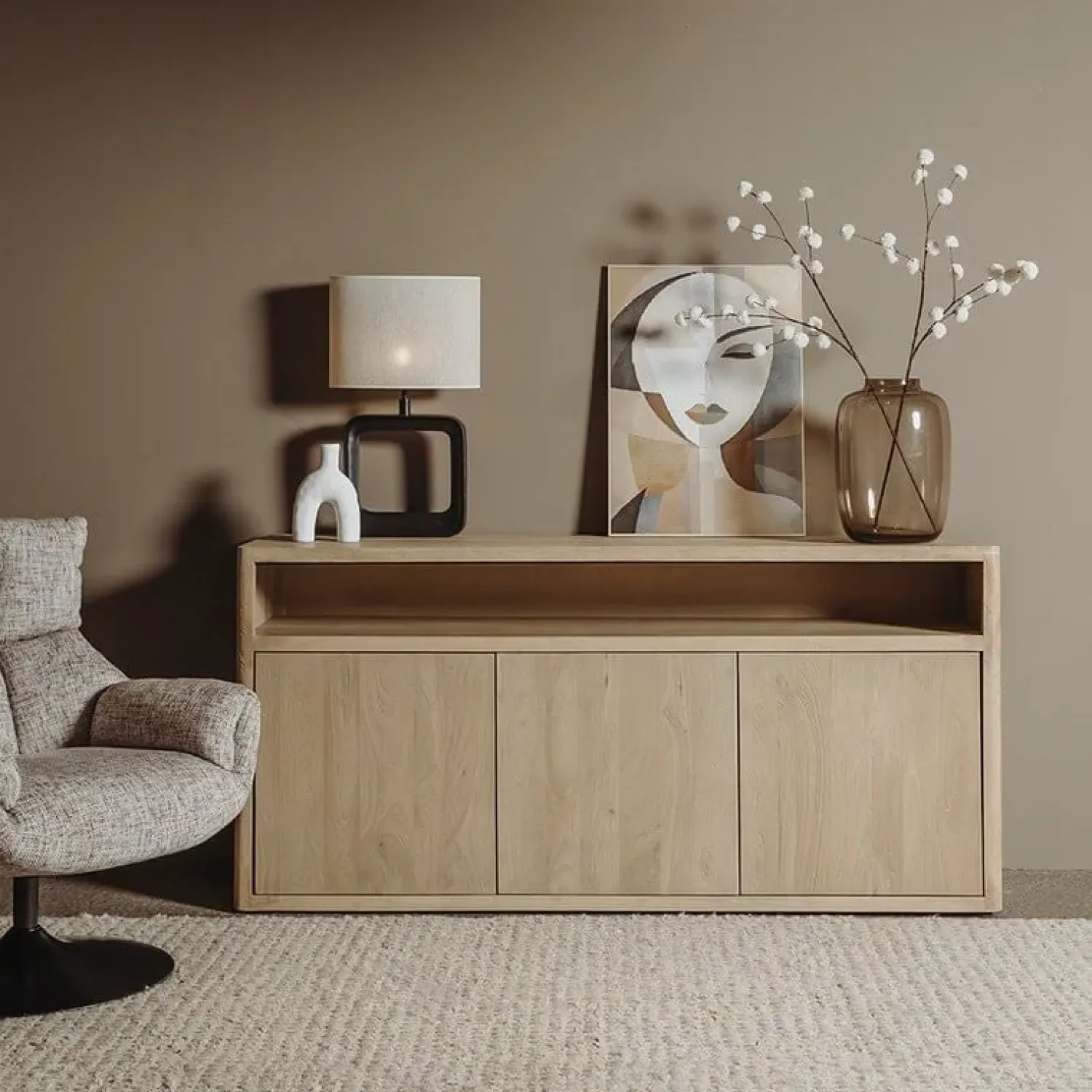 Tower living Dressoirs|Industriele Kasten|Tenna Dressoir naturel mangohout 180cm