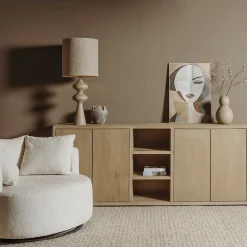 Tower living Dressoirs|Industriele Kasten|Tenna Dressoir naturel mangohout 220cm