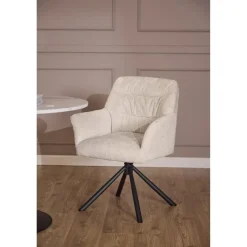 Nordhavn Eetkamerstoelen|Terano Eetkamerstoel Beige Stof