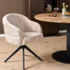 Furndea Eetkamerstoelen|Tessa Eetkamerstoel Beige met Zwarte poot