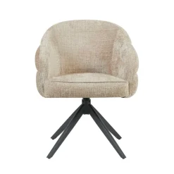 Furndea Eetkamerstoelen|Tessa Eetkamerstoel Beige met Zwarte poot