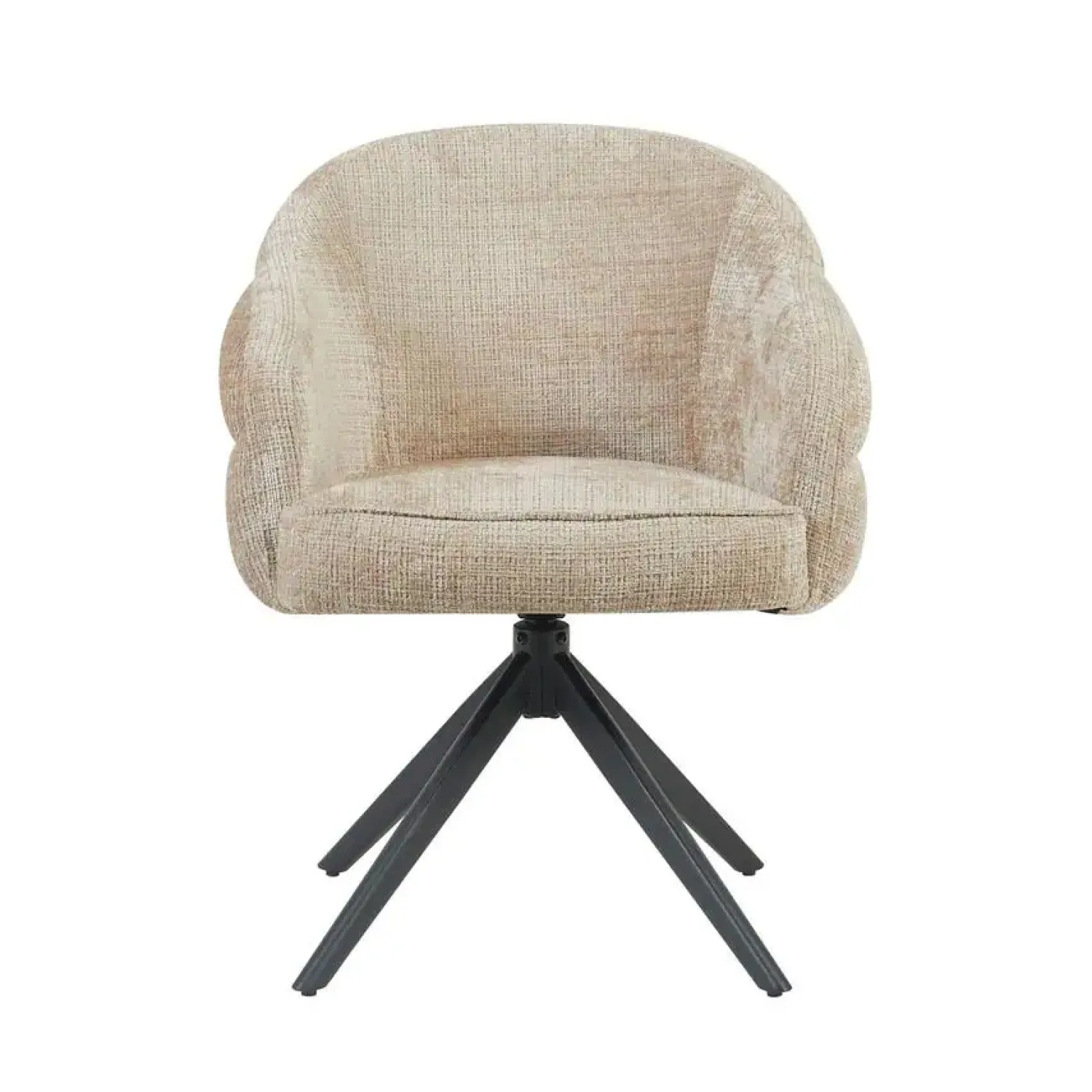 Furndea Eetkamerstoelen|Tessa Eetkamerstoel Beige met Zwarte poot