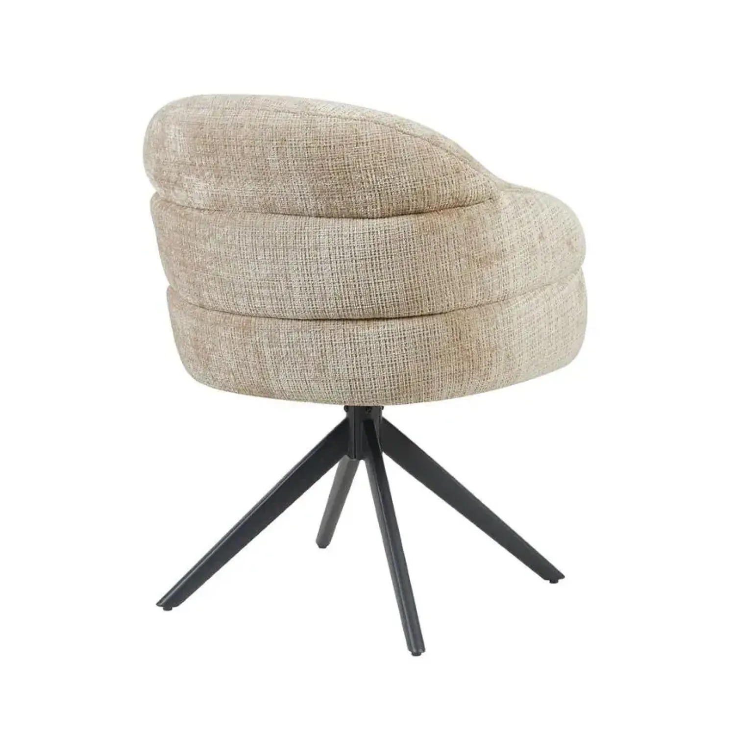 Furndea Eetkamerstoelen|Tessa Eetkamerstoel Beige met Zwarte poot