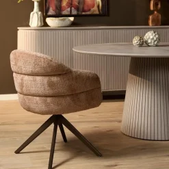 Furndea Eetkamerstoelen|Tessa Eetkamerstoel Cinnamon met Bronzen poot