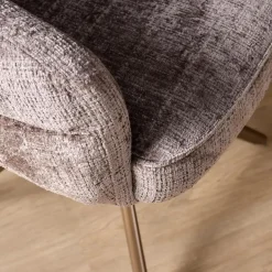 Furndea Eetkamerstoelen|Tessa Eetkamerstoel Clay met Bronzen poot