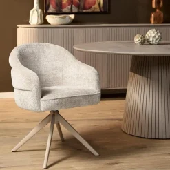 Furndea Eetkamerstoelen|Tessa Eetkamerstoel Gebroken wit met Zand poot