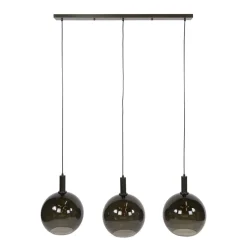 Kalfort Hanglampen|Glazen Hanglamp|Tessio 3-lichts Hanglamp Bruin glas