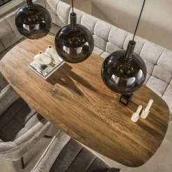 Kalfort Hanglampen|Glazen Hanglamp|Tessio 3-lichts Hanglamp Bruin glas