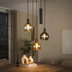 Kalfort Hanglampen|Glazen Hanglamp|Tessio 5-lichts Hanglamp Getrapt Multikleur glas