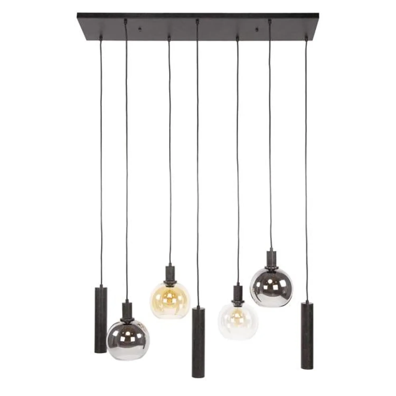 Kalfort Hanglampen|Glazen Hanglamp|Tessio 7-lichts Hanglamp Multikleur glas