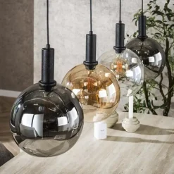 Kalfort Hanglampen|Glazen Hanglamp|Tessio 4-lichts Hanglamp Multikleur glas