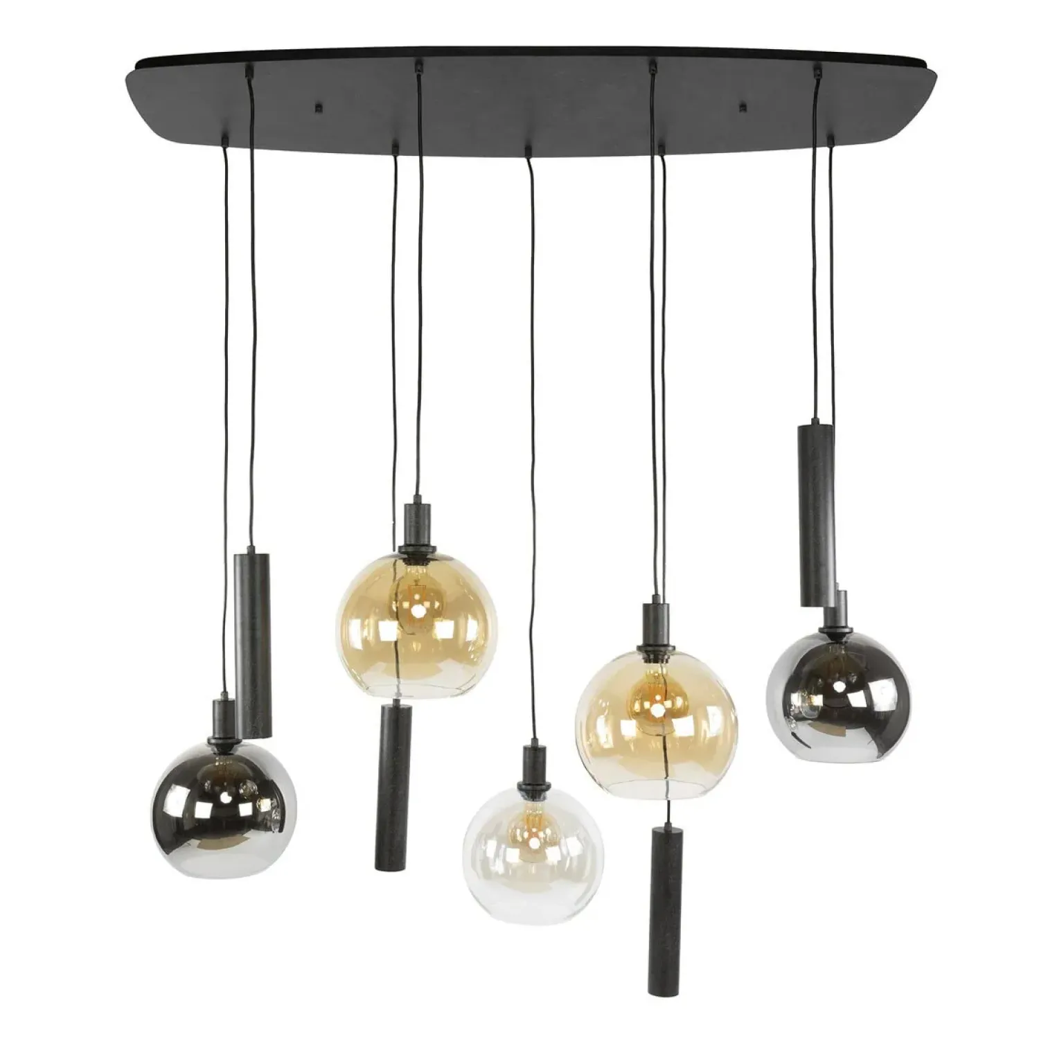 Kalfort Hanglampen|Glazen Hanglamp|Tessio 9-lichts Hanglamp Multikleur glas