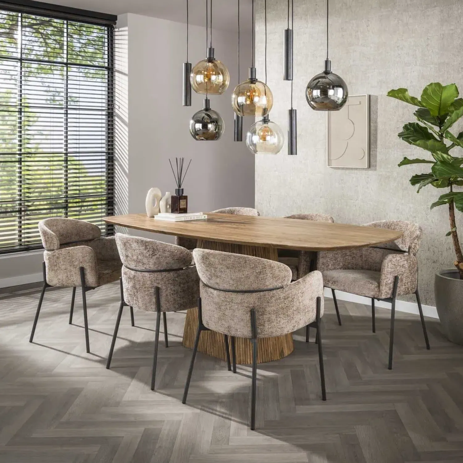 Kalfort Hanglampen|Glazen Hanglamp|Tessio 9-lichts Hanglamp Multikleur glas