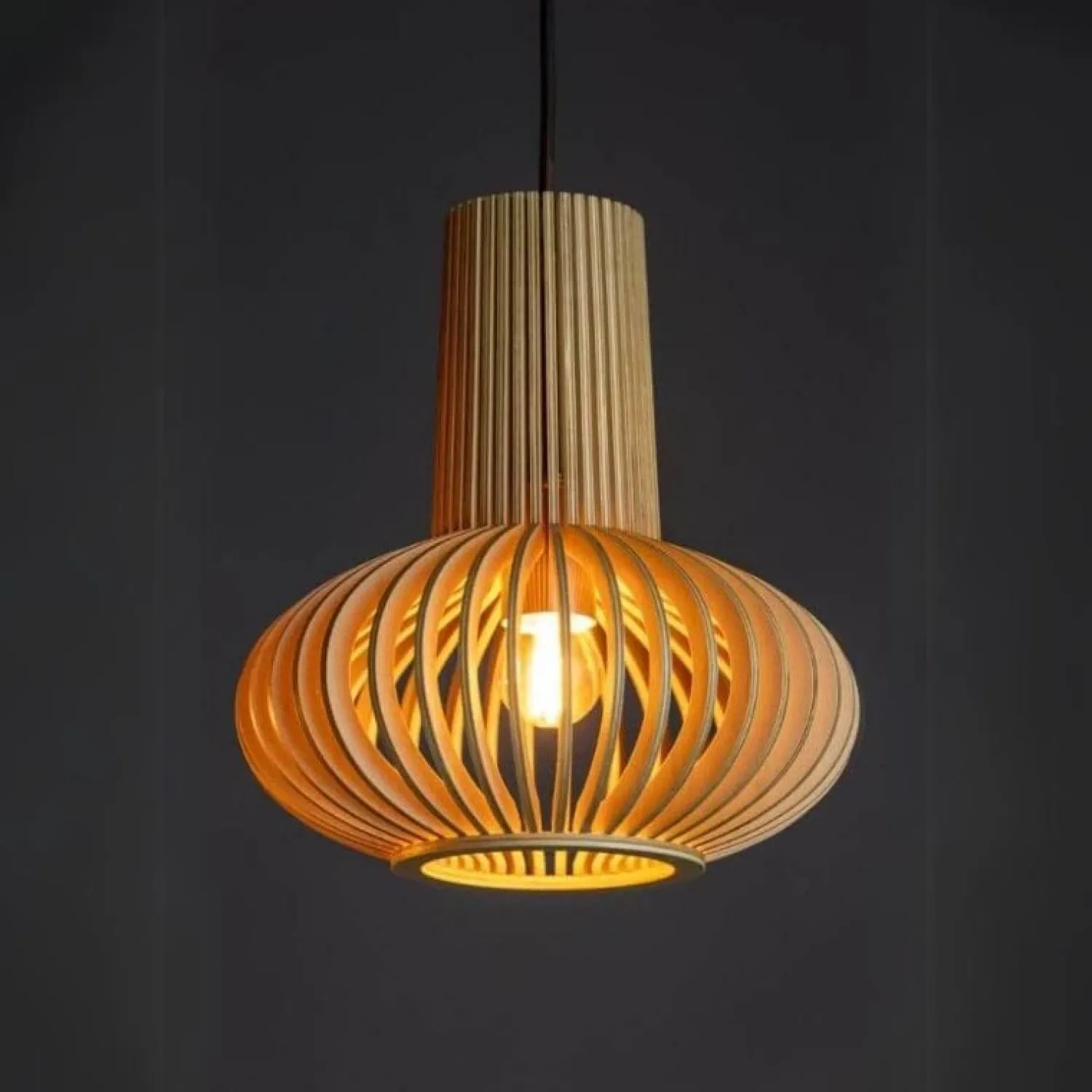 Trading Lighting Hanglampen|Tess 1-lichts Hanglamp hout bol